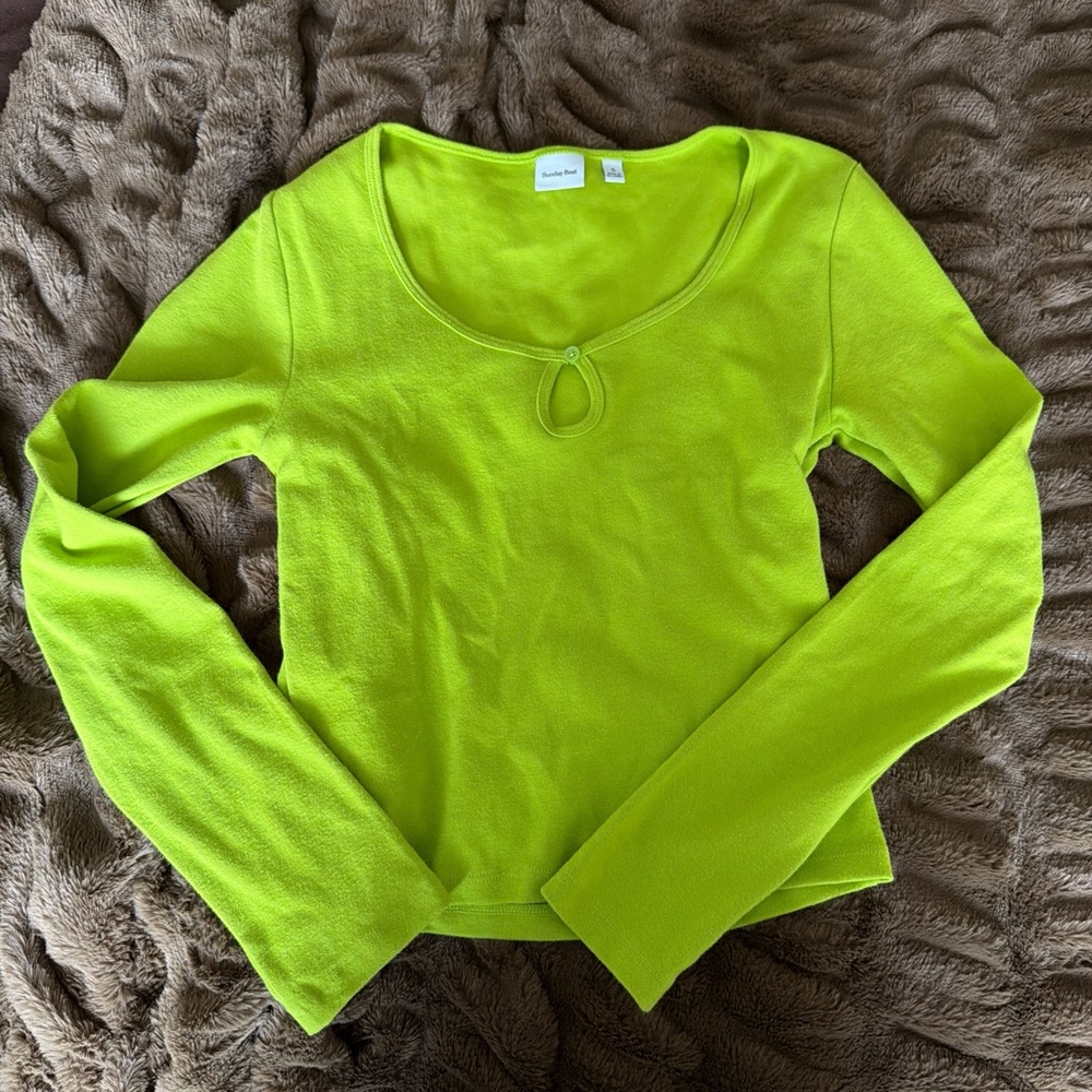 Aritzia Sunday Best Green Long Sleeve Top